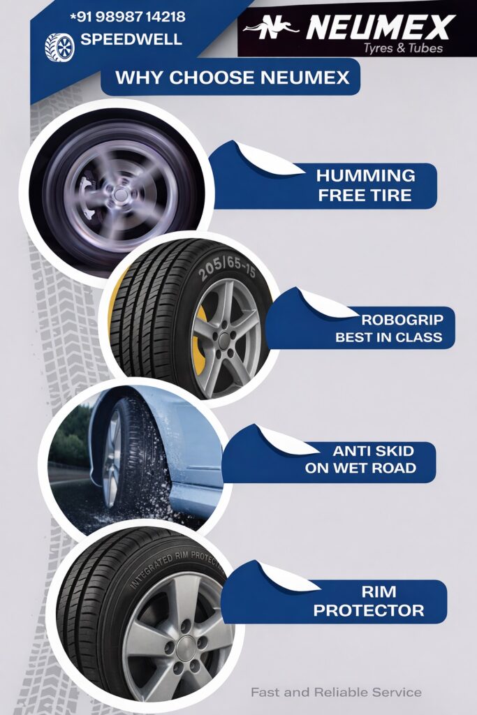 Neumex Tyres & Tubes promotional flyer